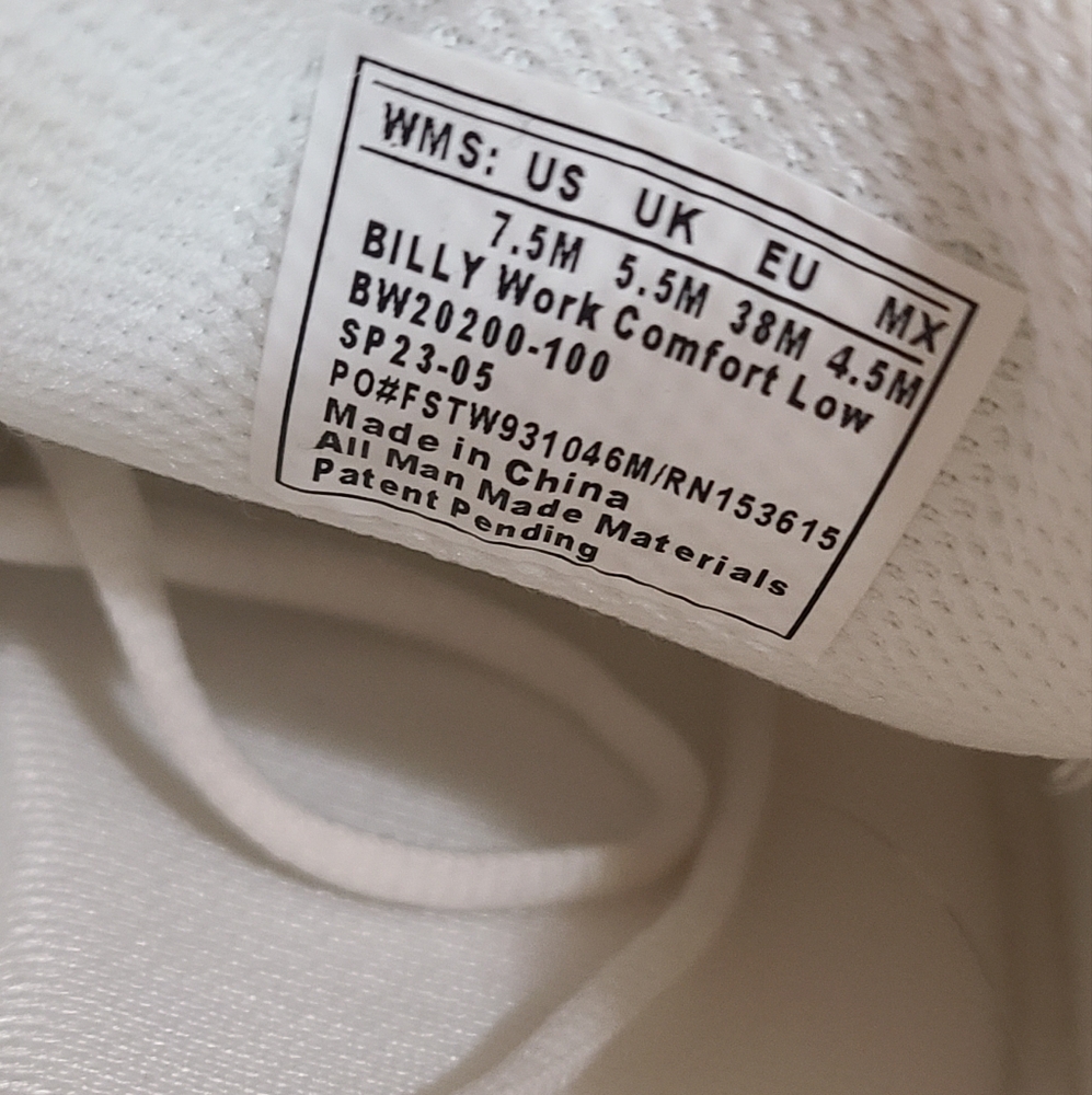 Billy White Sneakers Size 7.5 - Picture 4 of 6